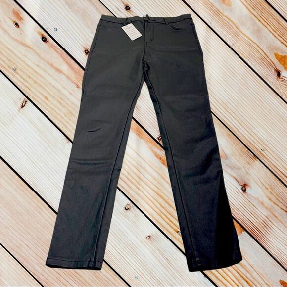 APPERLOTH Womens Small Black Faux Leather Leggings - Picture 1 of 4